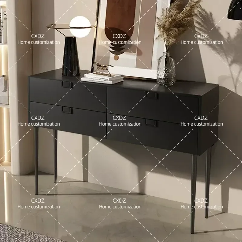 Solid Wood Entryway Cabinet Simple Wall Mounted Console Table Dining Sideboard Hallway Storage Unit Mid Century Modern Design