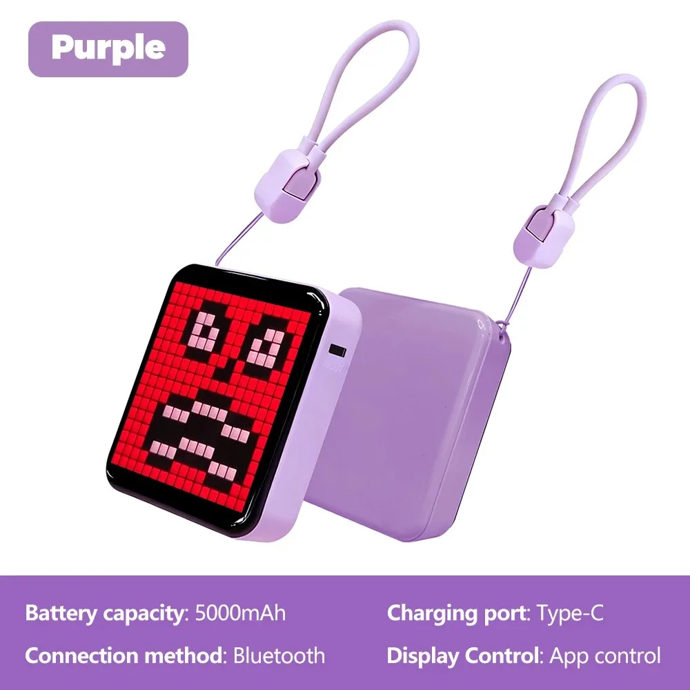 ไฟ LED พิกเซล จอแสดงผลกลางคืน DIY แผงเมทริกซ์หน้าจอแสดงผล พร้อมข้อความสนุกๆ และนาฬิกาดิจิตอล สำหรับเด็กและผู้ใหญ่ ตกแต่งห้องเล่นเกม