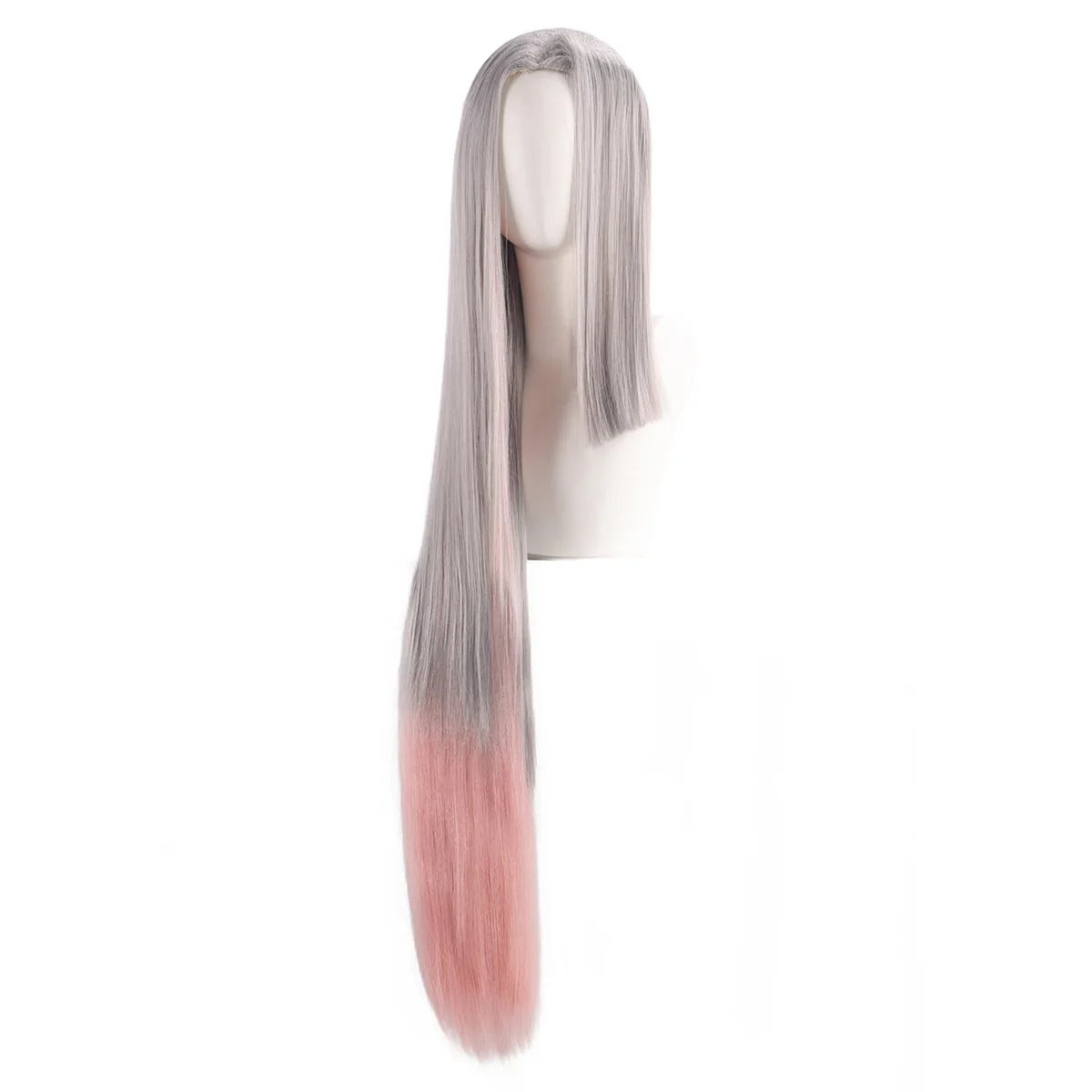 Synthetic Long Silver White Gradient Cosplay Wig for Animation Vagg-Inspired Character, Heat Resistant Fiber Wigs, Roleplay