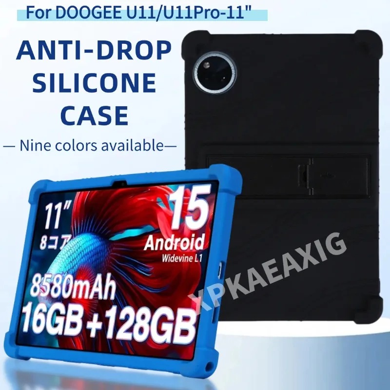 For DOOGEE U11 2025 11'' Android 15 Tablet  Shockproof Cover for DOOGEE U11Pro case silicona Soft Silicon Stand Protective Shell
