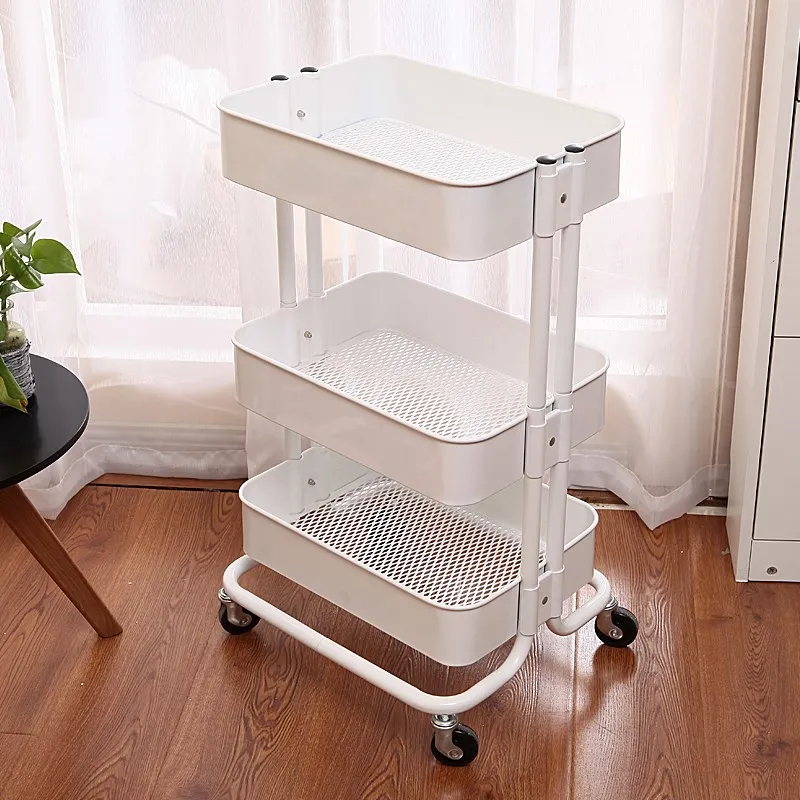 Beauty Salon Barber Shop Dedicated Three-layer Small Cart Nail Art Embroidery Tool Cart Fire Jar Storage Rack Salon Furniture