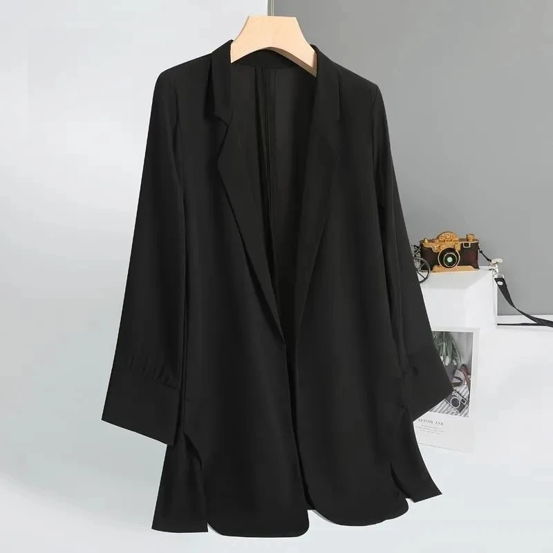 Advanced Sense Women Korean Leisure Solid Color Sunscreen Small Blazer Top Female Summer Thin Style Sunscreen Small Suit Jacket