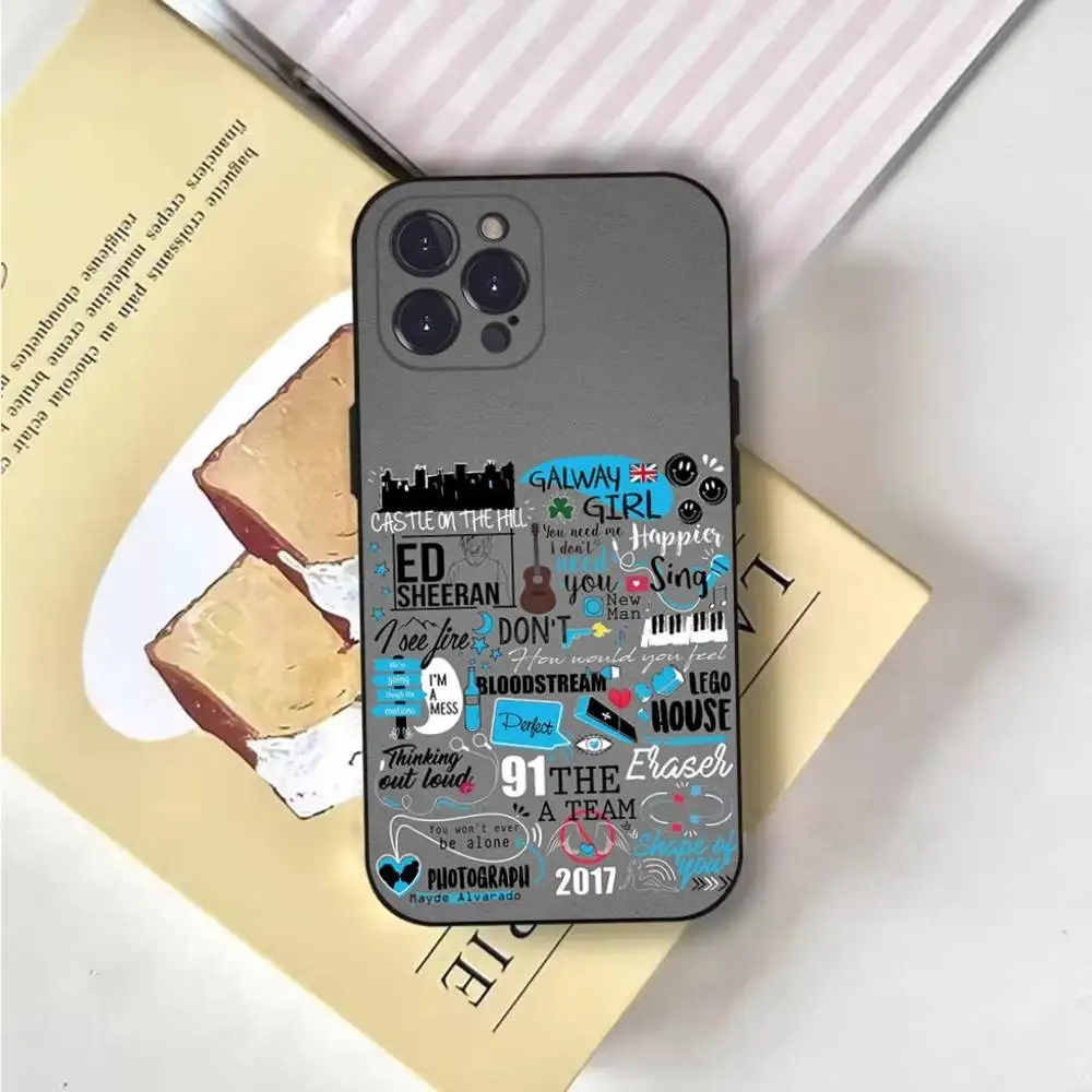 Funda de teléfono E-Ed Sheeran UK Singer para iPhone 17,16,15,14,13,12,Pro,Max,Plus,E,SE4,Air,Mini cubierta suave negra