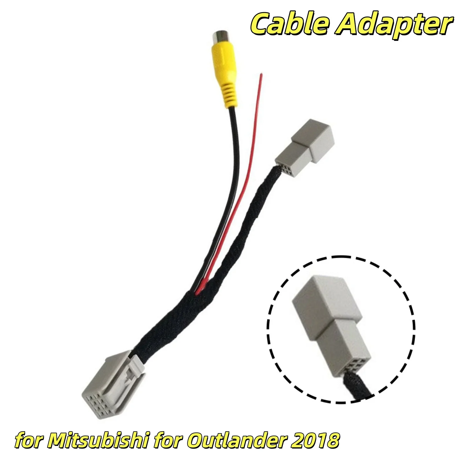 for Video Rese Camera Cont Cable Adapter for Mitsubishi for Outlander 2018 ABS Rear View Reverse Parking Camera Connector