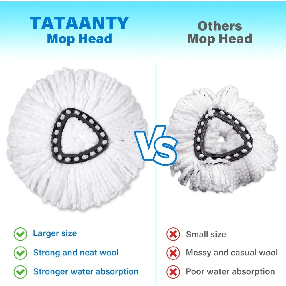 Easy Wring Spin Mop Replacement Heads 15 Pack Machine Washable Refills Easy to Install Clean