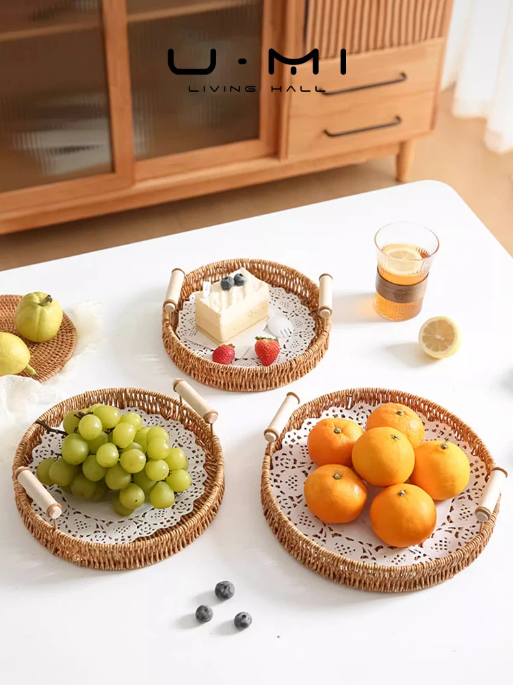 

Nordic Sle Plastic Wier Tray U Mi LIVING New Pet Fruit Plate Dert Display Cake Serving Tray Home Decorative Accories