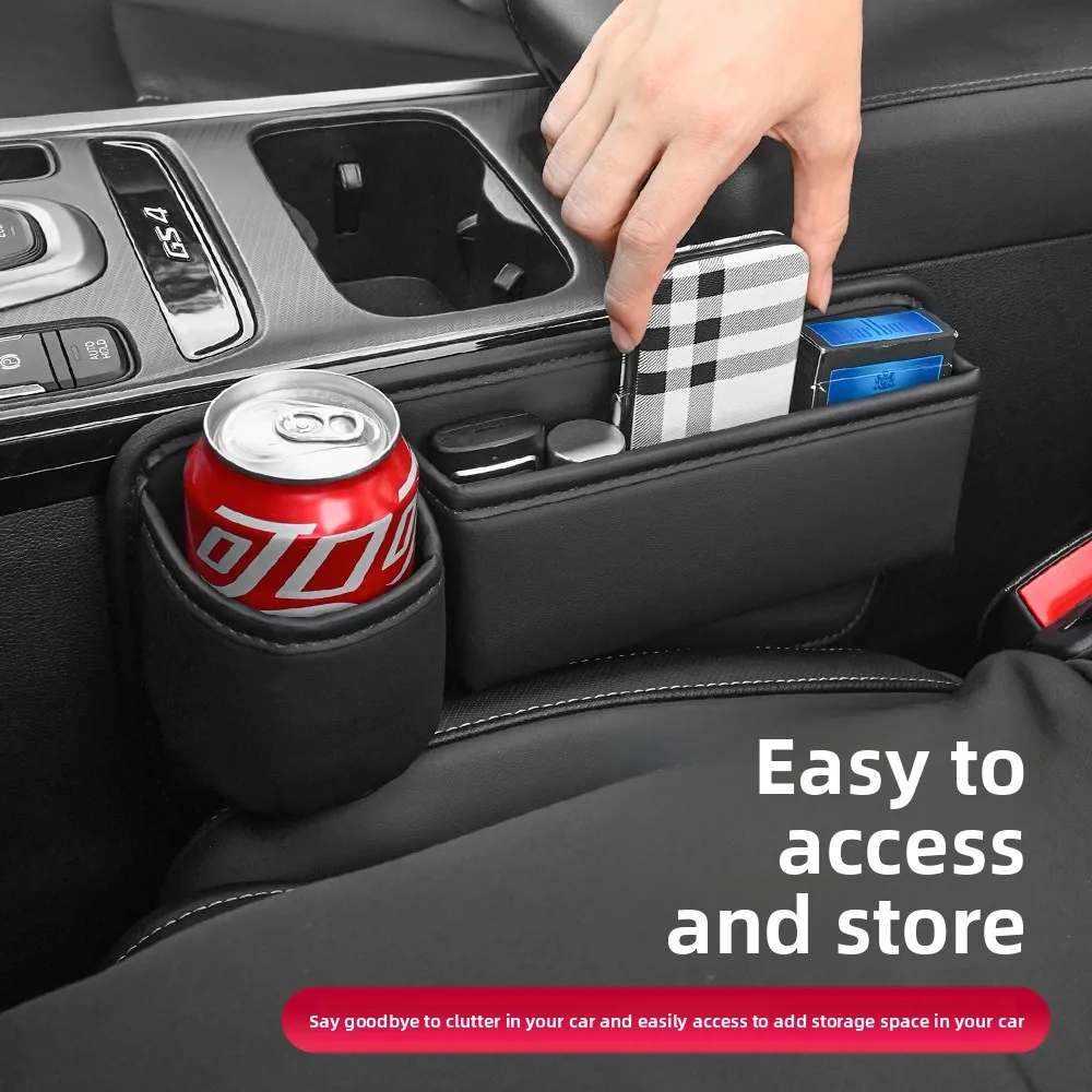 Car Seat Gap Filling Storage Box Wallet Keys Card Phone With Cup Holder Sundries Tidy Tray Multifunctional Organizer Accessories