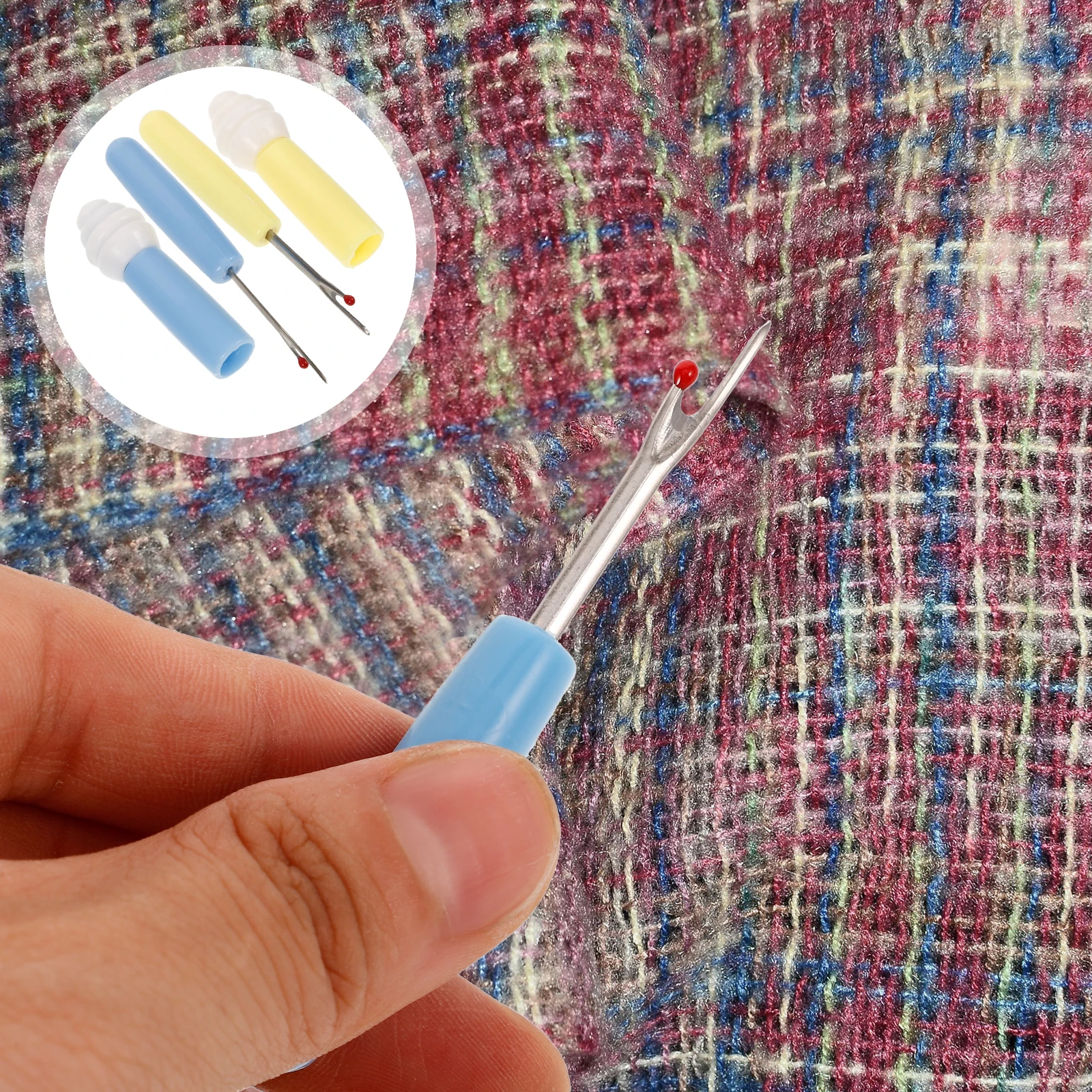 

2 Pcs Stitch Remover Eraser Seam Ripper and Thread Functional Removal in 1 Clothes Sewing Rippers for