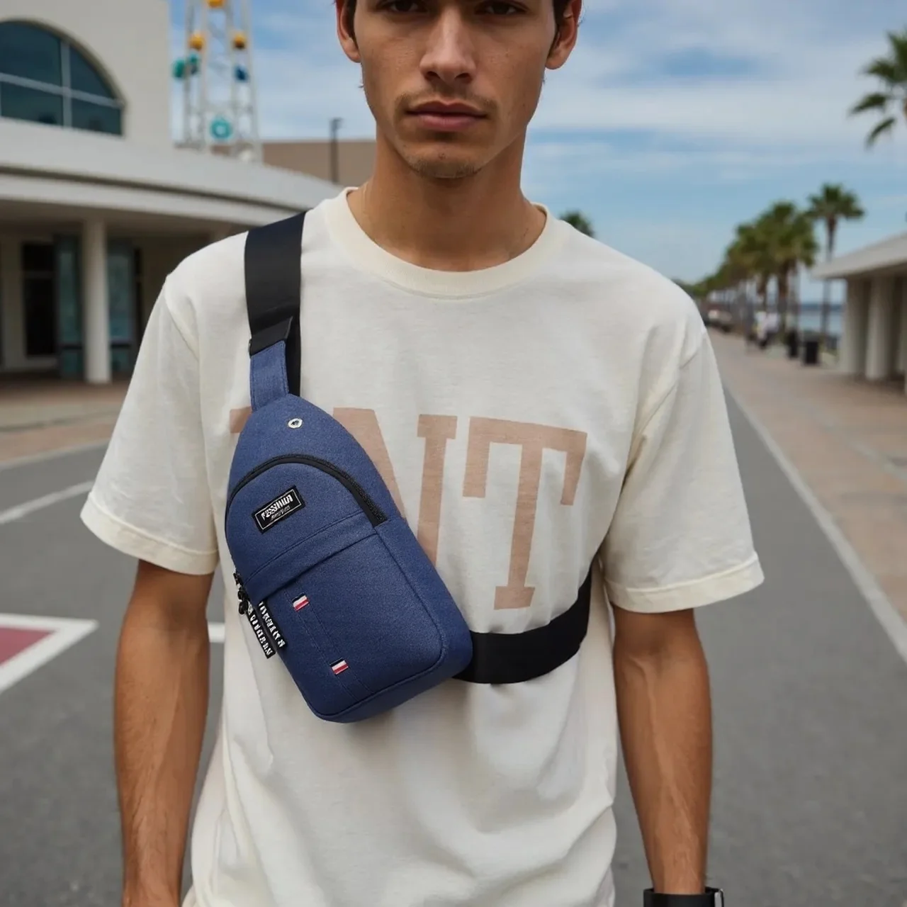 

Men's fashionable, convenient, casual, waterproof, adjustable shoulder strap, large capacity waist bag suitable for outdoor act