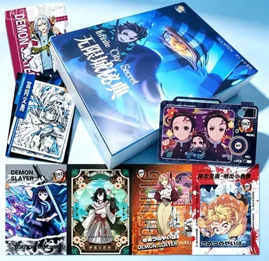 Demon Slayer Infinite City Secret Collectible Trading Card Box, Tanjirou Anime Flash Cards, Hobby Gift for Anime Collectors