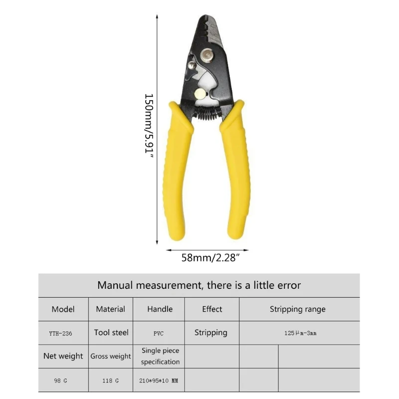 Practical Three-hole Clamp Fiber Stripping Pliers Fiber  Stripper for w/ Anti-slip Handle FTTH Tools Wire Strip Pli