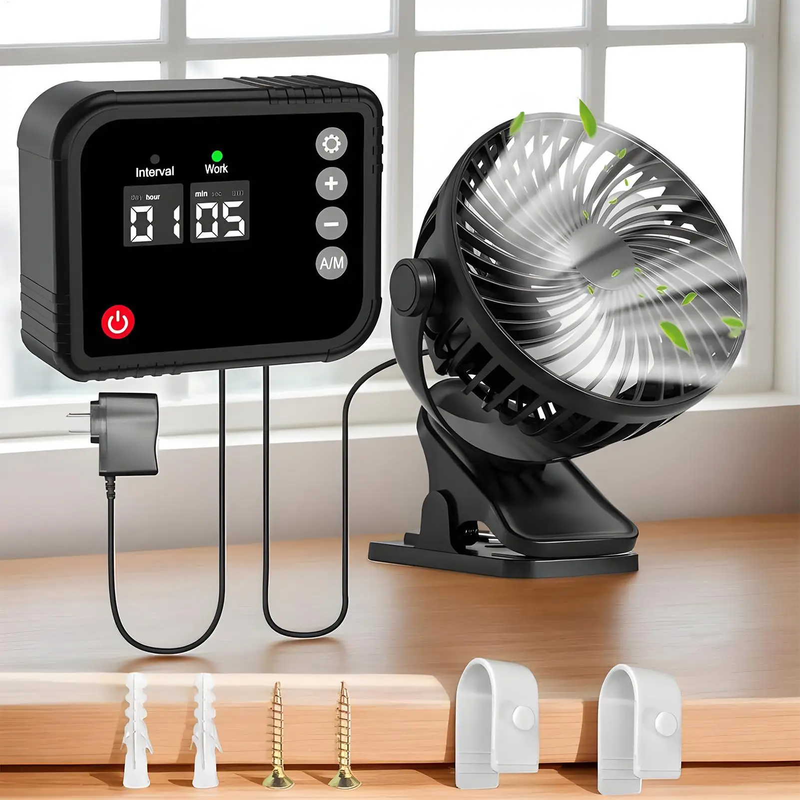 Ventilatore per pollaio Ventilatore di scarico rotante a 360 gradi Dispositivo di scarico per serra per bagno Cucina Garage Serra Dormitorio Capannone Patio