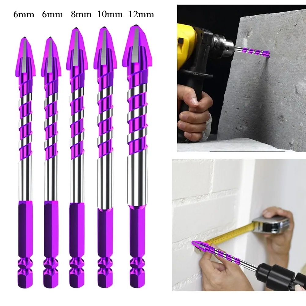 

3/5 шт. сверла из карбида высокой твердости, треугольное сверло, открывалка для плитки, стекла, дерева, металла, сверлильный инструмент