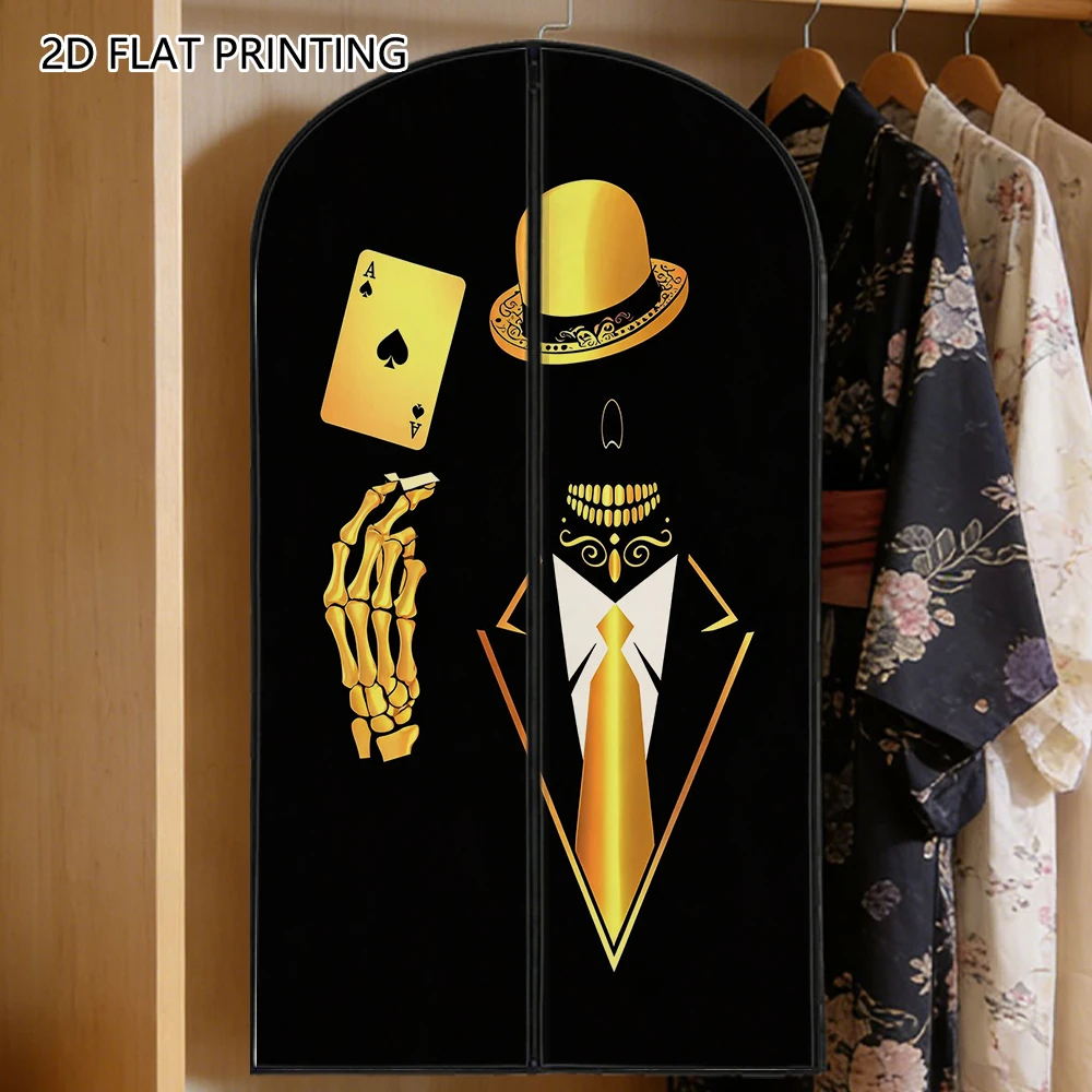 1pc skeleton poker Compressed Dust Cover Clothes Compression Hanging Storage Bag Household Wardrobe Organizer