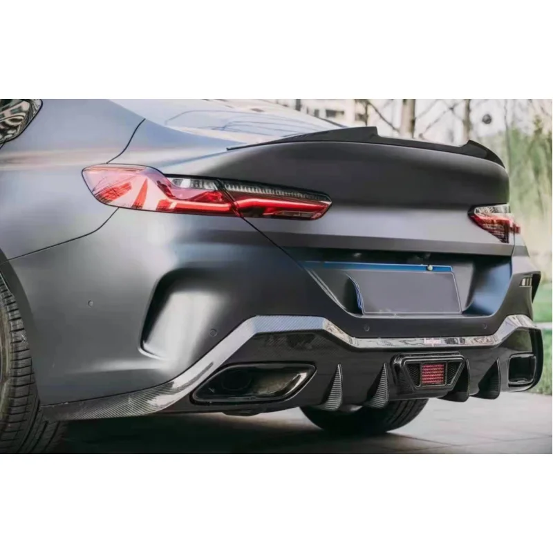 

For BMW 8 Series Convertible 2019+ Premium CF Style Dry Carbon Rear Bumper Diffuser Lip