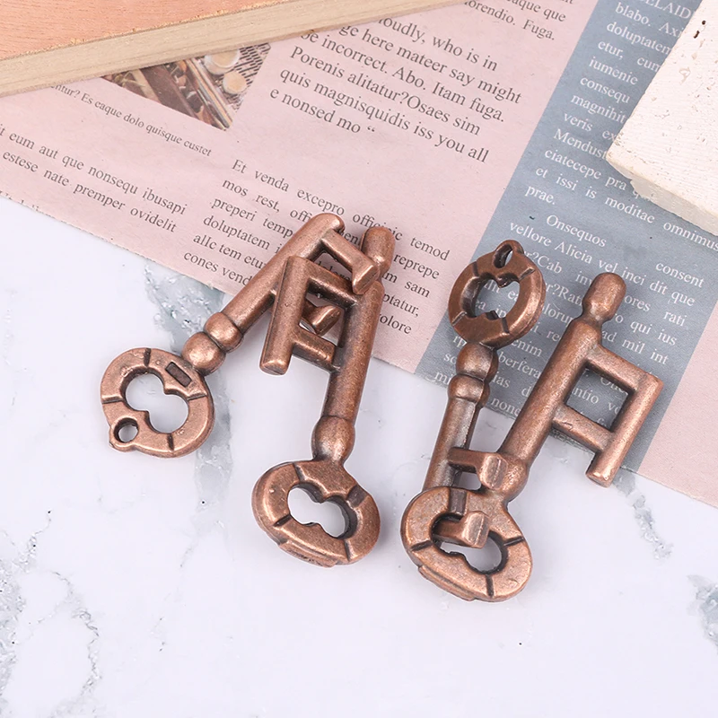 High Quality Intelligent Lock Toy Brain Tester Development Alloy Key Ring Puzzle Game Children's Kid IQ Thinking Test Key Puzzle