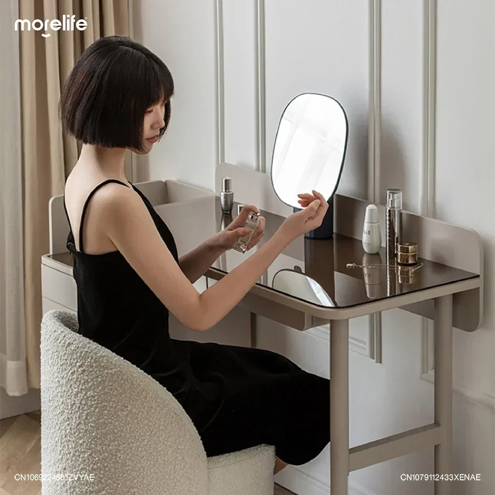 Nordic 360° Rotating Makeup Stools Dressing Chairs Light Luxury Bedroom  Cashmere Lamb Backrest Dressing Table Stool Furniture