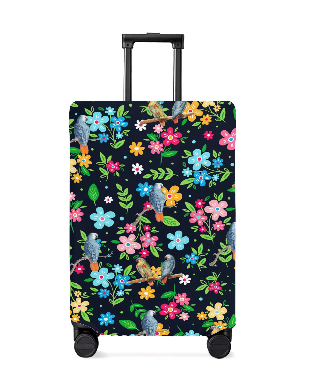 Spring Flower Parrot Colorful Travel Luggage Protective Cover for Travel Accessories Suitcase Elastic Dust Case Protect Sleeve