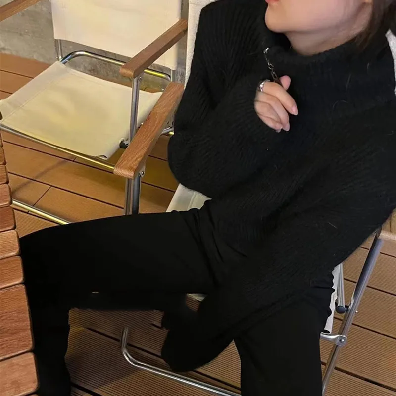 خريف موضة جديدة محبوك البلوزات بأكمام طويلة الشتاء سستة بالأزرار الياقة المدورة المرأة سترة قصيرة فضفاضة بلايز عادية