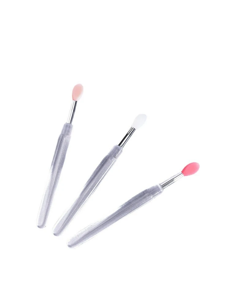 Brosse à lèvres en Silicone avec couvercle, Mini brosse professionnelle Portable pour masque à lèvres, rouge à lèvres, fard à paupières, brosse pour rouge à lèvres taché
