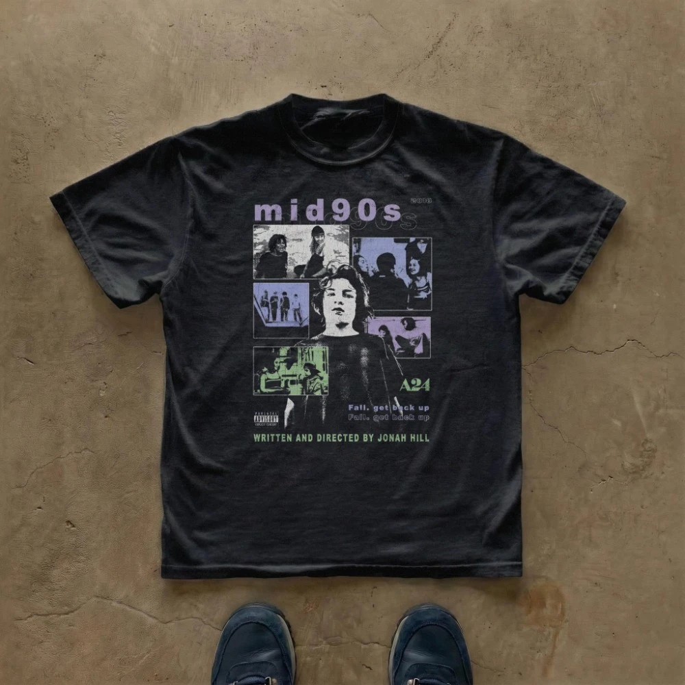 Image of Mid90s Movie Vintage Tee Retro Film Poster T-Shirt Grafik-T-Shirt Kurzarm-Herren-T-Shirts für den Sommer