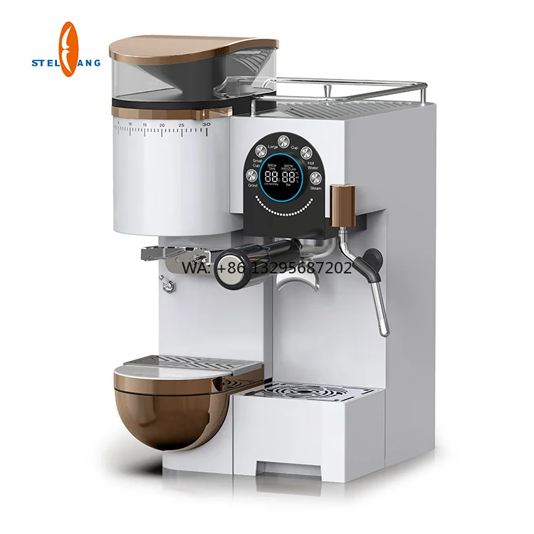 

Оптовая продажа, 1-групповая кофеварка для растворимого капучино и эспрессо для свежего молоти с манометром для заваривания