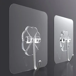 Perforation-free and Traceless Hooks Wall Transparent Adhesive Hooks Strong Load-bearing Bathroom and Kitchen Adhesive Hooks