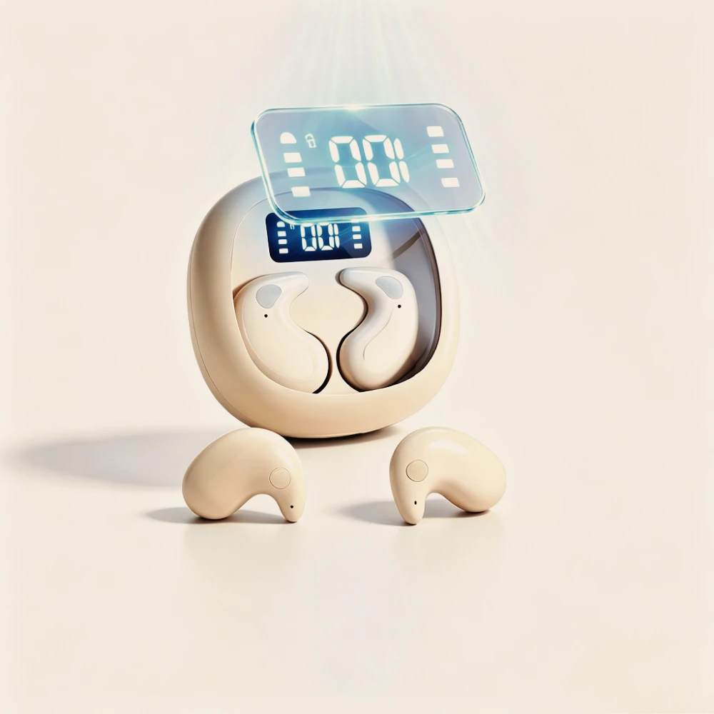 Wireless In-Ear Bluetooth 5.3 Earphones High Sleepy Quality Wireless Earbuds with Long Battery Life Mini Digital Display Video