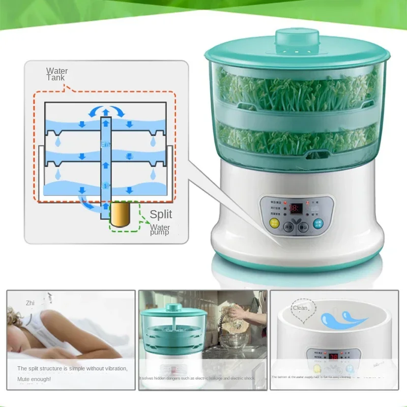 

Bean sprouts machine multifunctional raw bean sprouts household double-layer soybean mung bean sprouting fully automatic