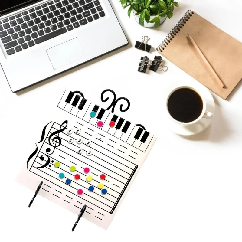 R1WD Music Board for Kid Student with Smooth Writing Surfaces and Features Dry Erases Music Note Reading Whiteboard