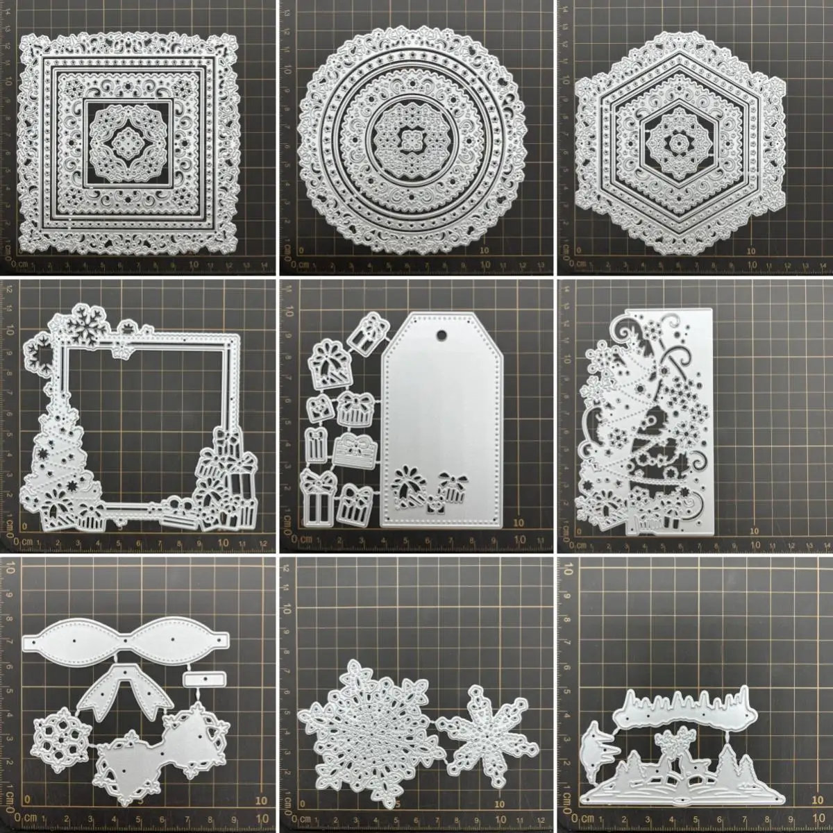 9 kinds CHRISTMAS FRAME Metal Cutting Dies Stencils For DIY Scrapbooking Decorative Embossing Handcraft Die CutsTemplate