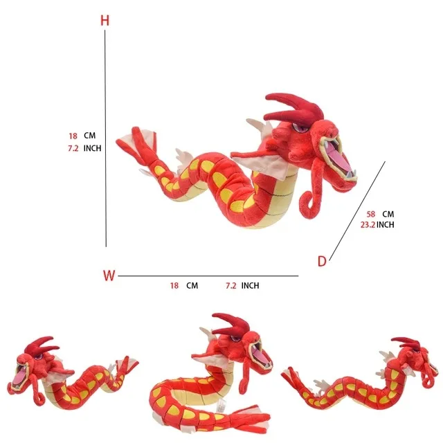 TAKARA TOMY Große Pokemon-Plüschtiere: Erd-Schildkröte Huangyan, Wolf Soloya, Fierce Carp, Drachen mit Feuer-Sprühfunktion, Spielzeugpuppe, Plüschtier Chi 7