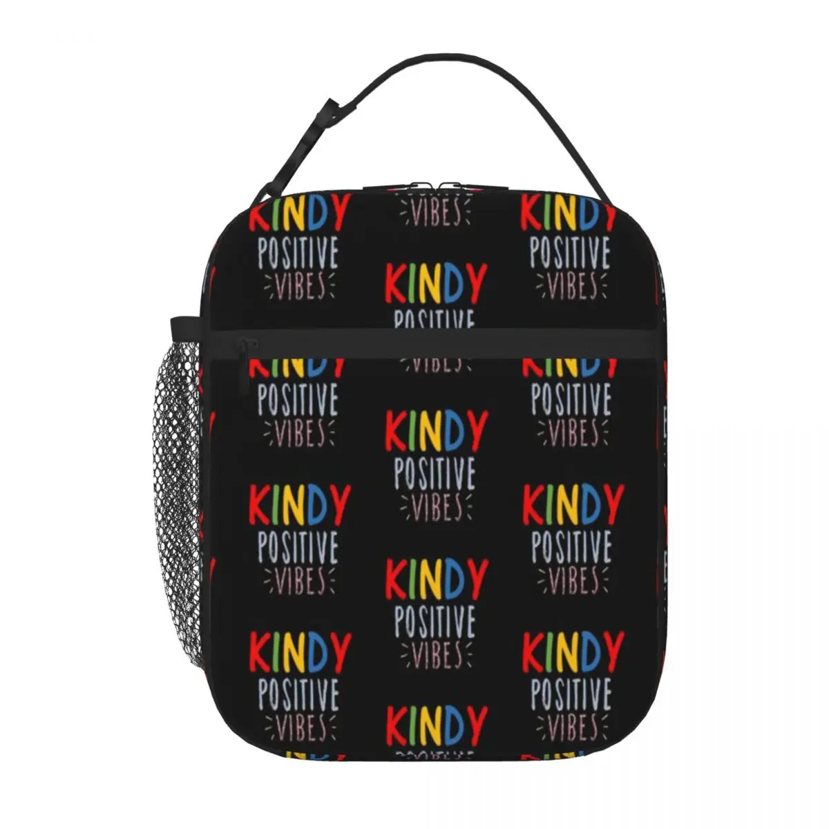 Hot Sale Kindy Positive Vibes Stitched Detail Meal Prep Bag Wilderness Camping Meal Bag