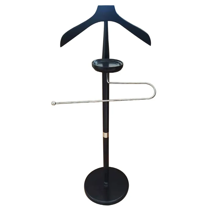 Hotel floor-to-ceiling coat rack, solid wood drying rack, home mobile European-style hanger, wooden coat rack