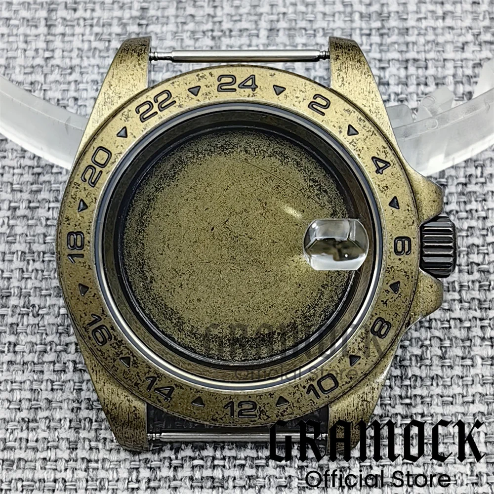 Gramock New 40mm Bronze EPX Case Solid Bezel Sapphire Glass fit NH34 NH35 NH36 ETA2824 PT5000 Miyota DG2813 3804 Movement