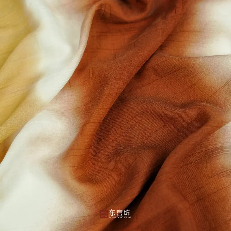 Retro Irregular Ink Tie Dye Multi Color Horizontal Stripe Fabric Spring Summer Lightweight Non Elastic Shirt Dress Hanfu Fabric