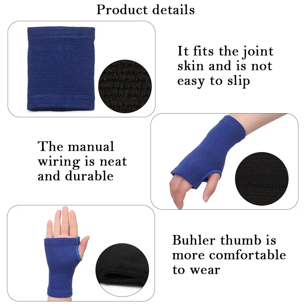 1Pair Hand Sweat Band Palm Wrist Hand Support Glove Elastic Sport Sweatband For Gym Yoga Volleyball Arthritis Brace SleeveSleeve