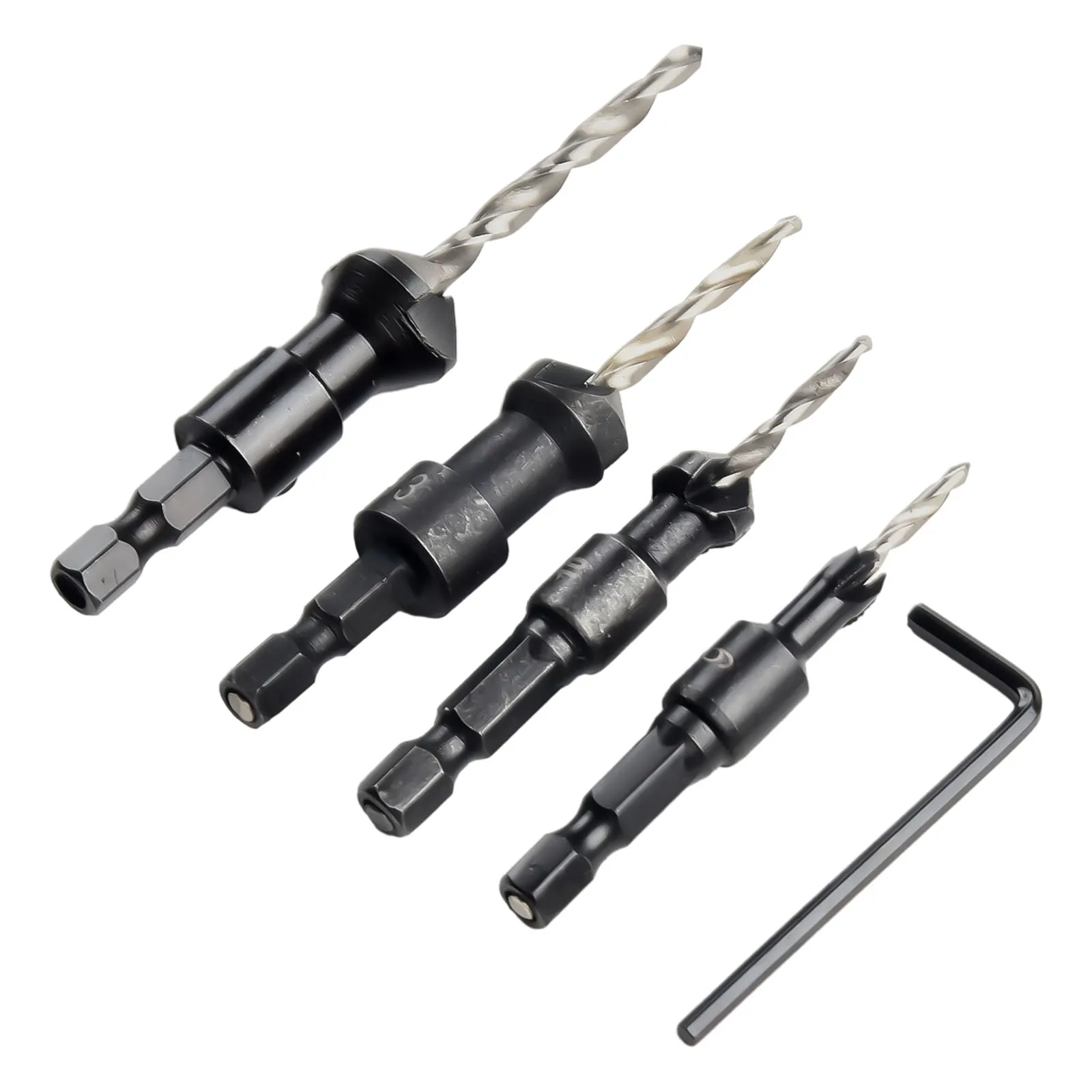 

Accessories Countersink Drill Bit 6/10/13/16 Plank Wood 4pcs Black DIY Hardware High-speed steel Plastic board