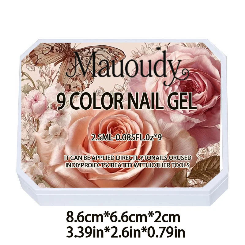 Zestaw 9-kolorowych lakierów hybrydowych - Wiosenne zdobienia paznokci, Kolory o wysokiej saturacji, Projektowanie paznokci, Kolory 3D typu Candy, Żelowe paznokcie do nakładania