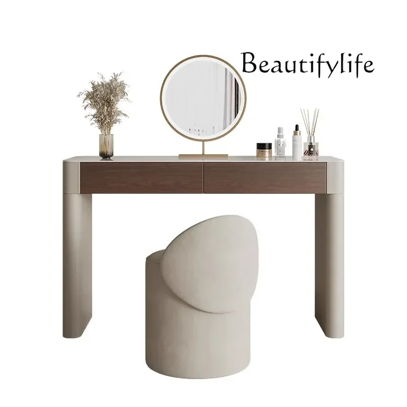 X Houten Bruine Kaptafel Des Lade Europese Moderne Hoek Make-up Vanity Bureau Ruimtebesparend Coiffeuse De Chambre Meubels Ho