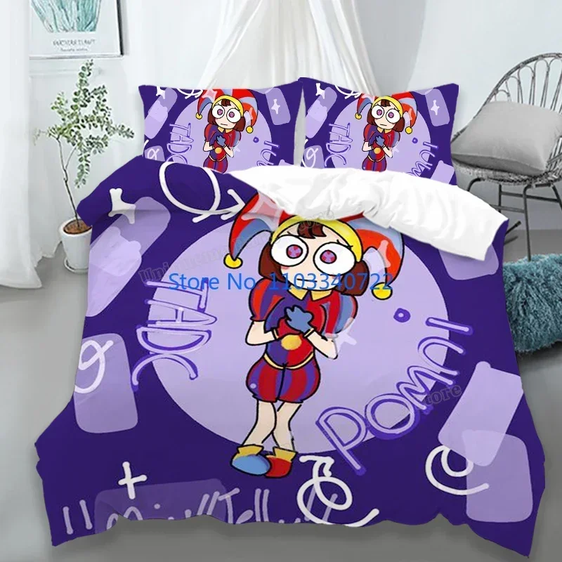 Anime The Amazing Digital Circus Set di coperte per piumino stampa 3D copripiumino tappeto biancheria da letto Set di biancheria da letto coperta