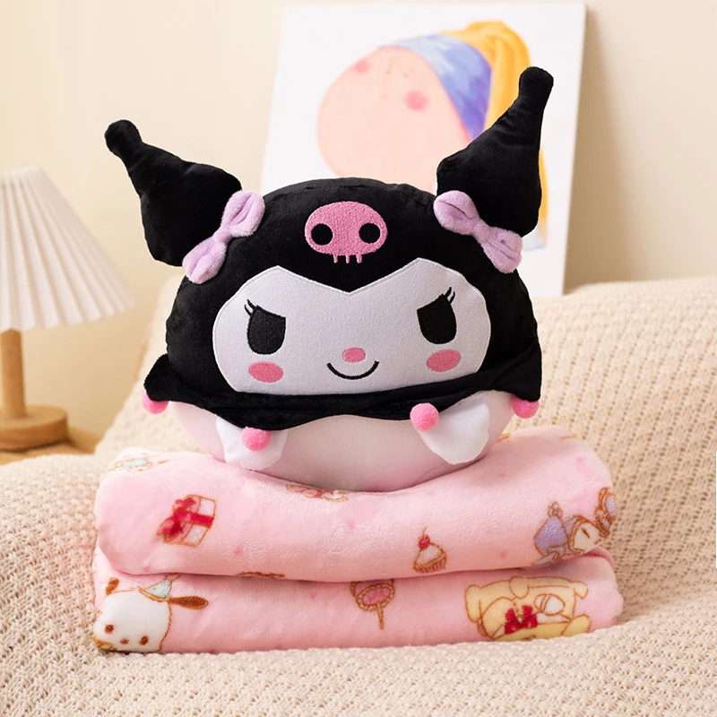 

Multifunctional 2-in-1 Plush Cushion & Quilt Blanket Cartoon My Melody Portable Office Nap Cover Blanket Air Condition Blanket