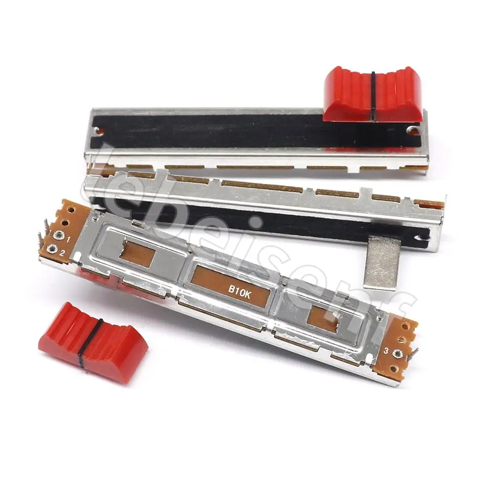 5pcs 88mm Dual SC609G B10K Mixer Slide Potentiometer Fader / B103 Dual Channel Potentiometer Handle Length 15mm