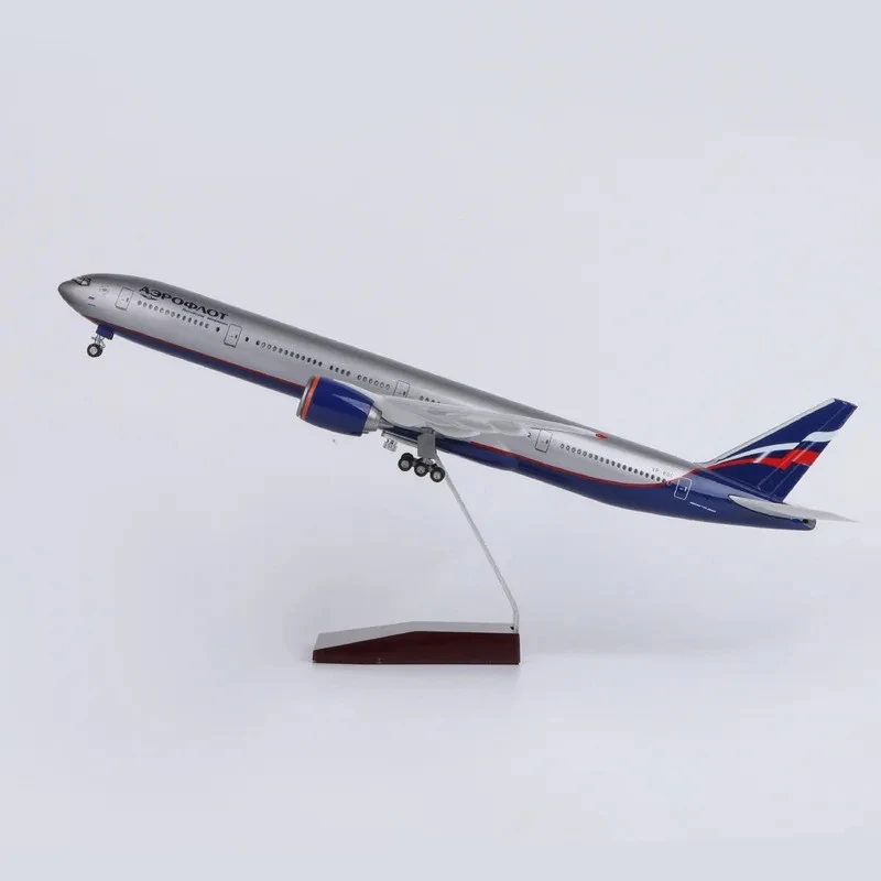 Imagem -06 - Coleção Resina Avião Modelo Kit Rússia Aeroflot Boeing 777 Diecast Airlines Decoração Display Escala 1:150 47cm