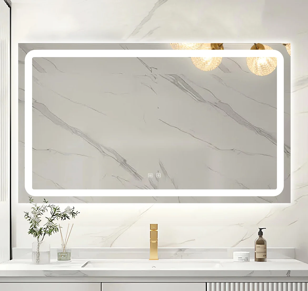 Le haut-parleur de musique a mené le miroir intelligent de salle de bain avec le corps complet de lumière menée par miroir