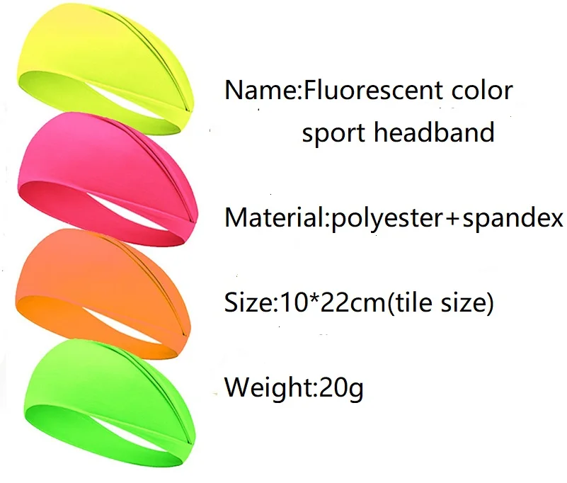 Fluor zieren des Sport Stirnband Yoga schweiß absorbieren des Haarband breites elastisches Stirnband – Detail 1