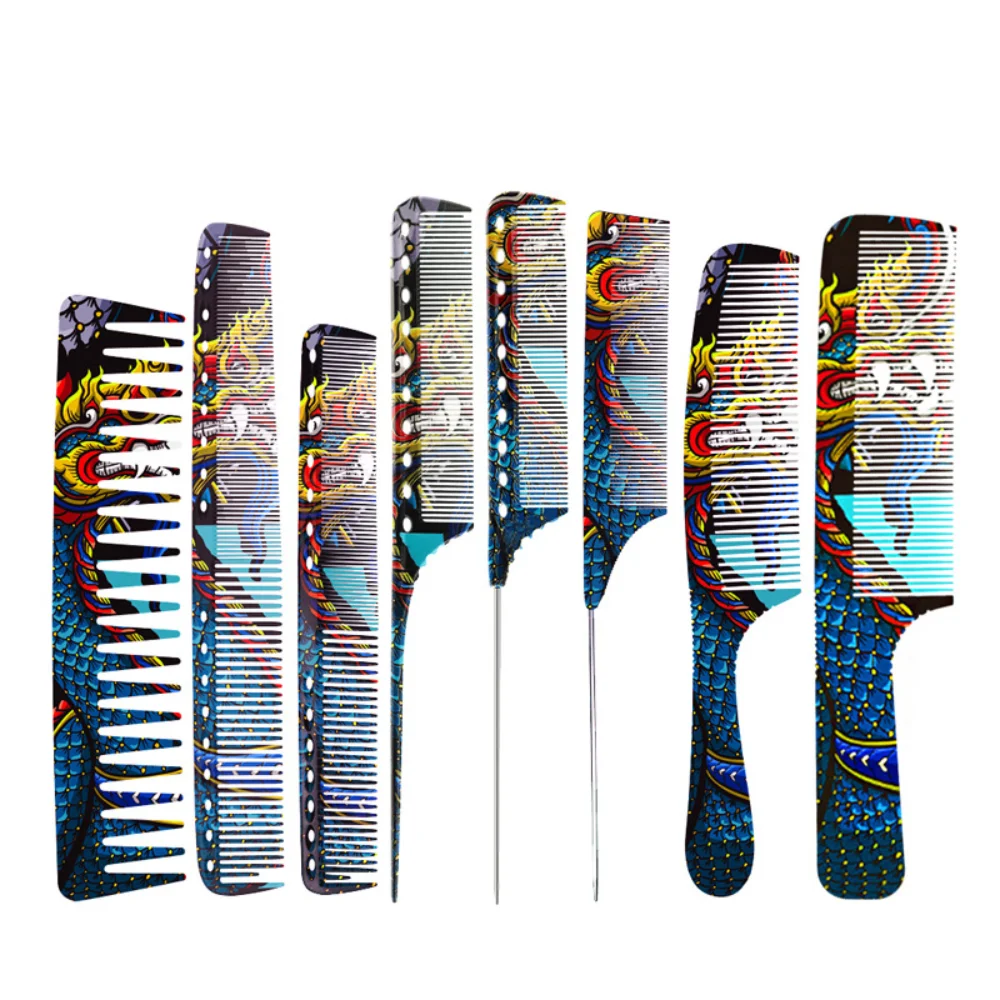 New Plastic Haircut Comb Colorful Dragon Scale Hair Clipper Comb Grooming Hair Styling Tools Hairdressing Comb Hairstylist