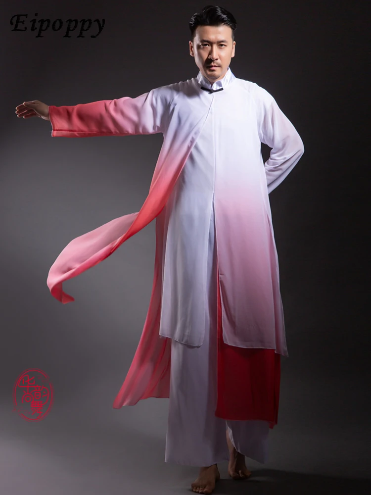 ชุดเต้นรำคลาสสิกหรูหราสไตล์จีนชุดเต้นรำฮันถังใส่แสดงการเต้นรำโบราณ