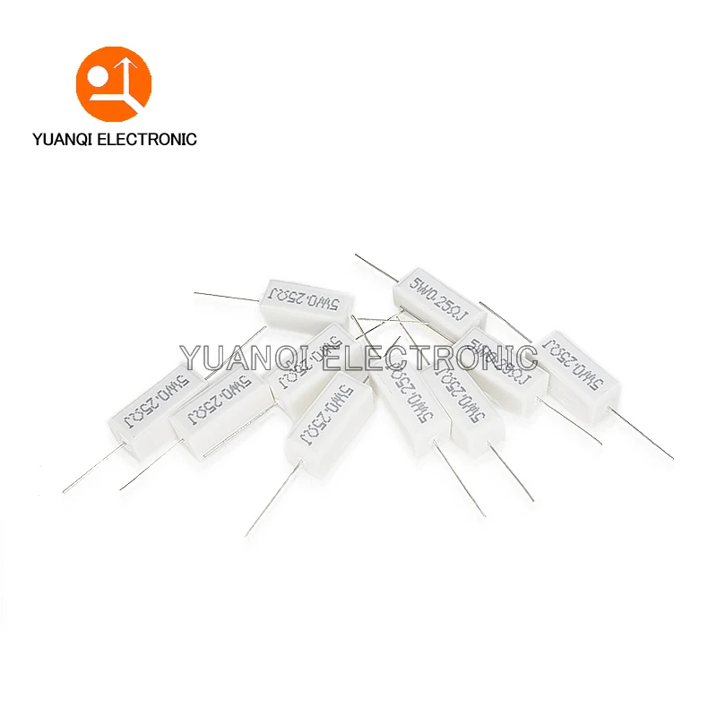 10PCS 5W 5% Cement Resistor Power Resistance 0.1R-100K 1R 2.7R 10R 43R 470R 0.15 0.25 0.47 0.68 1 3 10 12 22 27 47 100 500 ohm