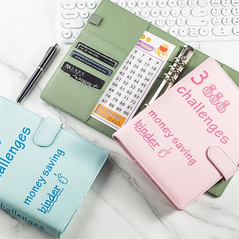 

100 Days 3000 Challenges Money Saving Binder Purse Style Savings Money Binder Savings Loose-leaf Notebook Cash Budget Organizer